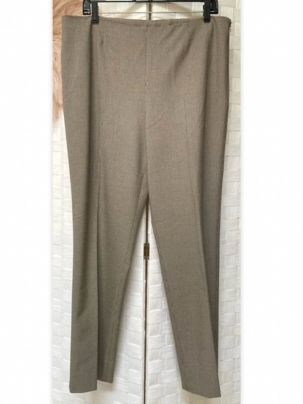 NWT Maus & Hoffman Tan Houndstooth Check Pleated Pants Size 14
